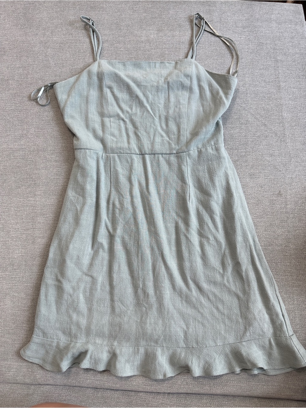 Light Sage Green Blue Spaghetti Strap Mini Dress
